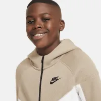 Nike Sportswear Tech Fleece Big детские (для мальчиков) Full-Zip Толстовка с капюшоном (Extended Size) цвет белый