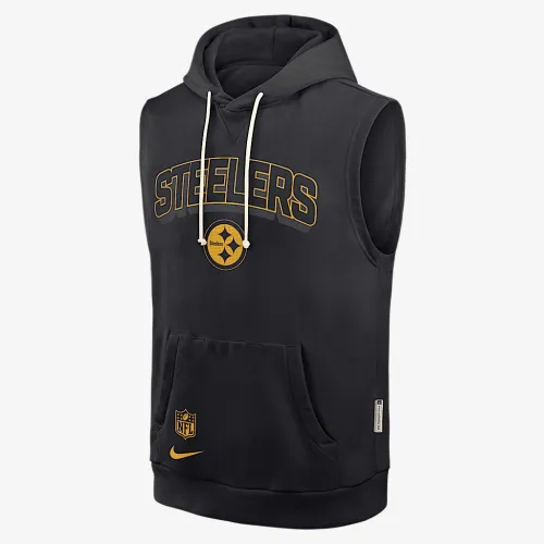Pittsburgh Steelers Sideline чоловічі Nike Dri-FIT NFL Sleeveless Pullover Толстовка з капюшоном колір чорний
