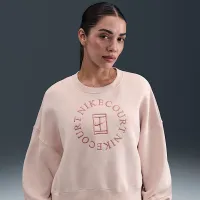 NikeCourt Heritage Phoenix Fleece женская Over-оверсайз Crew-Neck свитшот Pink