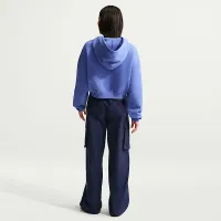 Nike Sportswear Phoenix Fleece женская оверсайз Cropped Henley Толстовка с капюшоном синий
