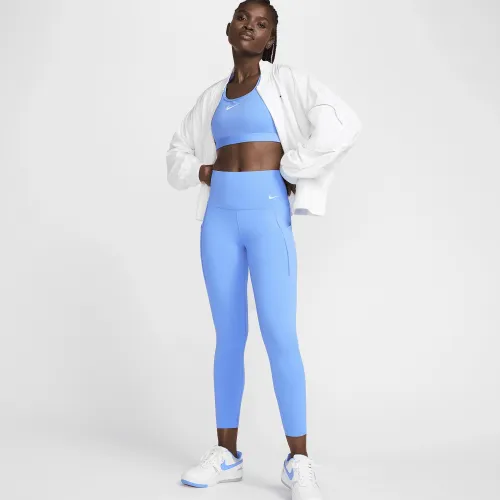 Nike Universa жіноча Medium-Support З високою талією 7/8 лосіни з кишенямиблакитний