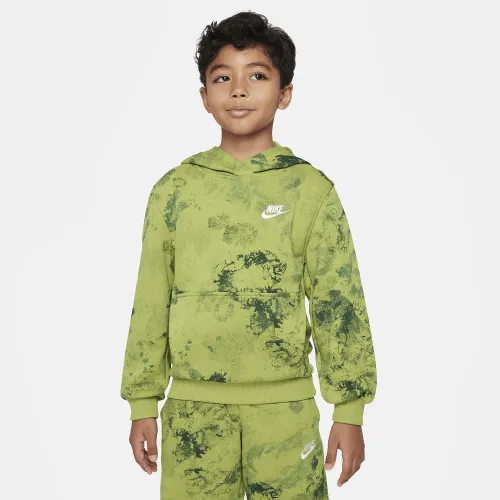 Nike Sportswear Club Fleece Big детские Pullover Толстовка с капюшоном цвет зеленый