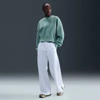 Nike Sportswear Phoenix Fleece женская оверсайз Crew-Neck свитшот цвет зеленый