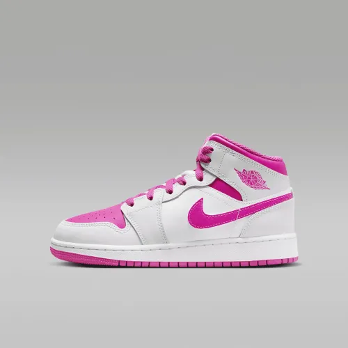 Nike Air Jordan 1 Mid Big детские Кроссовки цвет серый