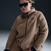 Nike Sportswear Tech Fleece Windrunner жіноча Full-Zip Толстовка з капюшоном (великі розміри) колір коричневий