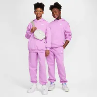 Nike Sportswear Club Fleece Big детские оверсайз Pullover Толстовка с капюшоном цвет фиолетовый