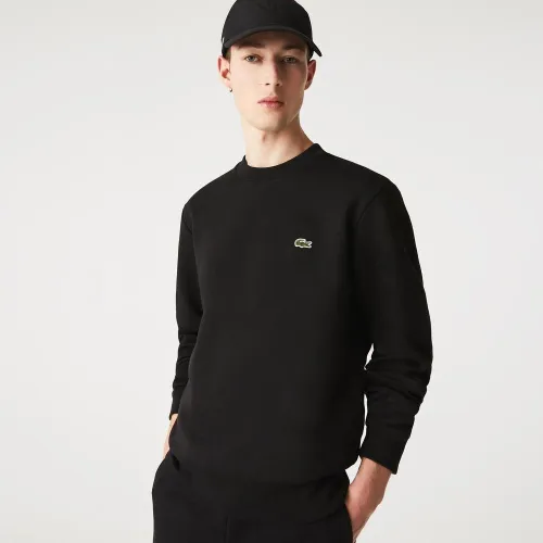 Кофта/футболка Lacoste Organic Brushed бавовнянісвітшот SH9608-031 - Чорна
