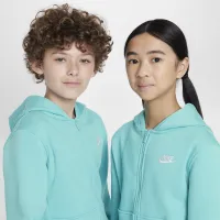 Nike Sportswear Club Fleece Big детские Full-Zip Толстовка с капюшоном цвет зеленый