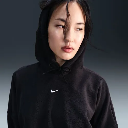 Nike One жіноча оверсайз Therma-FIT Pullover Fleece Толстовка з капюшоном колір чорний