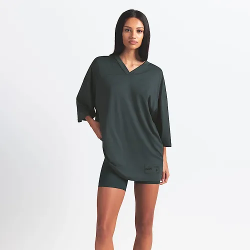 NikeSKIMS Airy женская оверсайз V-Neck футболка цвет зеленый