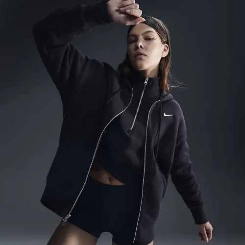 Nike Sportswear Phoenix Fleece женская оверсайз Full-Zip Толстовка с капюшоном цвет черный