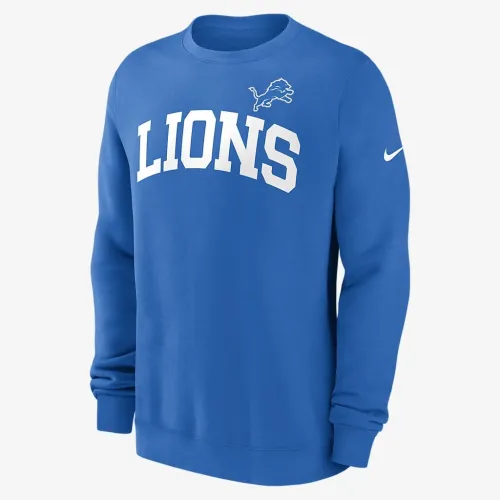 Detroit Lions Club мужские Nike NFL Pullover Crew синий