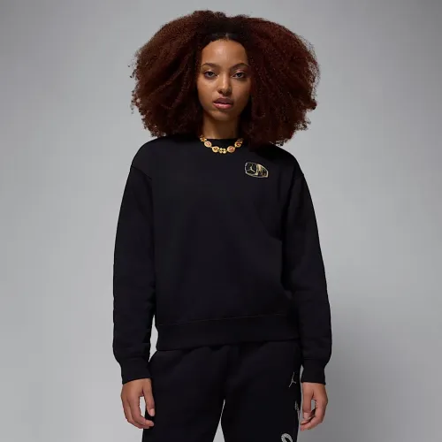 Nike Jordan Brooklyn Fleece жіноча Crew-Neck світшот колір чорний