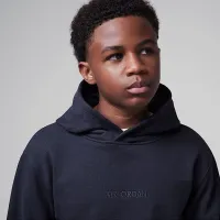 Nike Air Jordan Big детские Fleece Pullover Толстовка с капюшоном цвет черный