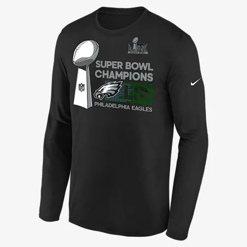Philadelphia Eagles Super Bowl LIX Champions Trophy Collection Big дитячі Nike NFL Long-Sleeve футболка колір сірий