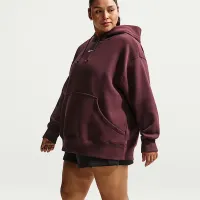 Nike Sportswear Phoenix Fleece женская оверсайз Pullover Толстовка с капюшоном (большие размеры) цвет красный