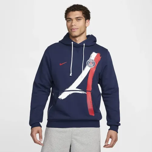 Paris Saint-Germain Standard Issue чоловічі Nike Dri-FIT Soccer Pullover Толстовка з капюшоном блакитний