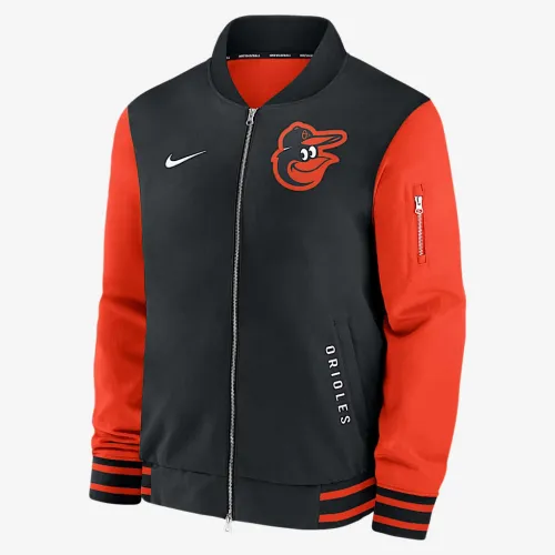 Baltimore Orioles Authentic Collection Dugout чоловічі Nike MLB Full-Zip Bomber Куртка колір чорний