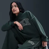 Nike Sportswear Phoenix Fleece женская Wide-Leg Sweatpants цвет зеленый