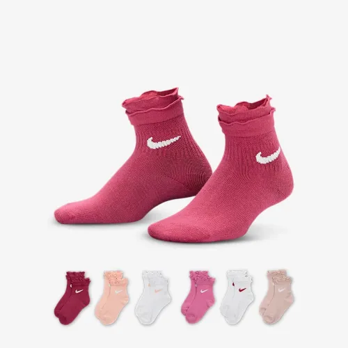 Nike Little дитячі Ruffle Ankle шкарпетки (6 пар) Pink
