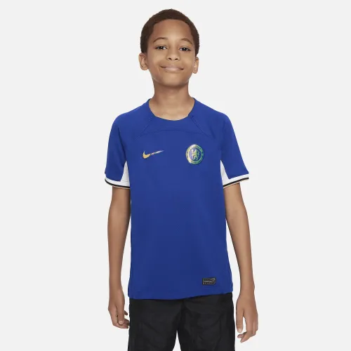 Chelsea FC 2023/24 Stadium Home Big детские Nike Dri-FIT Soccer Jersey синий