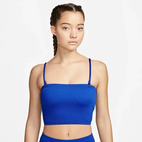 Nike женская Bandeau Midkini Swim Top синий