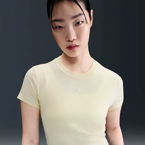 Nike Sportswear Chill Knit женская Cropped футболка цвет коричневый