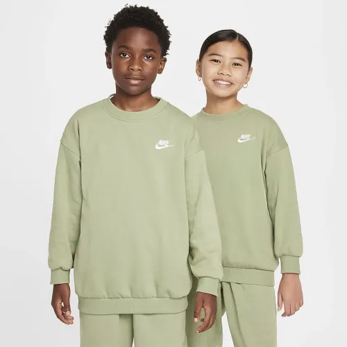 Nike Sportswear Club Fleece Big детские оверсайз свитшот цвет зеленый