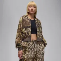 Nike Jordan Brooklyn Fleece женская Realtree Mod Crop Full-Zip Толстовка с капюшоном цвет белый