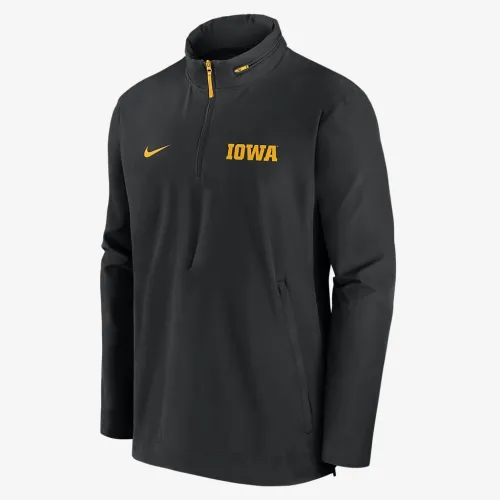 Iowa Hawkeyes Sideline Coach чоловічі Nike College 1/2-Zip Hooded Куртка колір чорний
