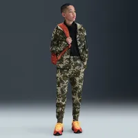 Nike Tech Big детские (для мальчиков) Full-Zip Camo Fleece Толстовка с капюшоном цвет коричневый