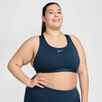 Nike Swoosh Medium Support женская Padded Sports Bra (большие размеры) синий
