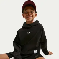 Nike Pro Big дитячі (для хлопчиків) Dri-FIT Fleece Pullover Толстовка з капюшоном колір чорний