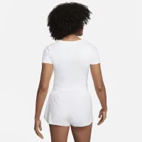 Nike One Fitted жіноча Dri-FIT Short-Sleeve Cropped Top колір білий