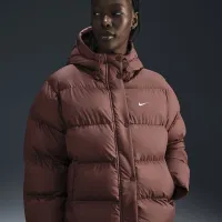Nike Sportswear Metro Puffer женская Therma-FIT Loose Hooded Куртка цвет коричневый