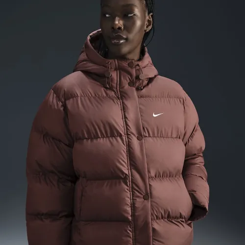 Nike Sportswear Metro Puffer женская Therma-FIT Loose Hooded Куртка цвет коричневый