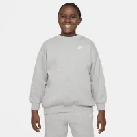 Nike Sportswear Club Fleece Big дитячі (Girls') оверсайз світшот (Extended Size) колір сірий