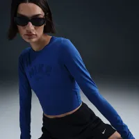 Nike Sportswear Chill Knit жіноча Slim Cropped футболка блакитний