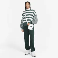 Nike Sportswear Phoenix Fleece женская Over-оверсайз Striped Crew-Neck свитшот цвет зеленый