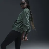 Nike Sportswear Classic Wovens женская Loose UV Hooded Куртка цвет зеленый