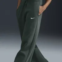 Nike Sportswear Phoenix Fleece женская С высокой Талией Wide-Leg Sweatpants цвет зеленый