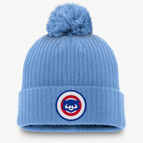 Chicago Cubs Cooperstown Peak мужские Nike MLB Cuffed Pom Beanie синий