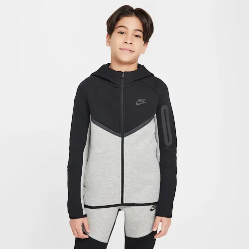 Nike Sportswear Tech Fleece Big детские Full-Zip Толстовка с капюшоном цвет серый