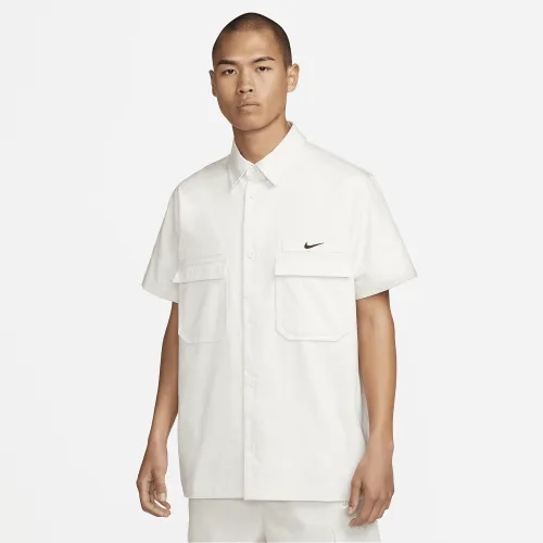 Nike Life чоловічі Woven Military Short-Sleeve Button-Down Shirt колір сірий