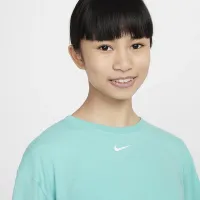Nike One Relaxed Big детские (Girls') Dri-FIT Short-Sleeve Top цвет зеленый