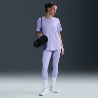 Nike One Relaxed жіноча Dri-FIT Short-Sleeve Top колір фіолетовий