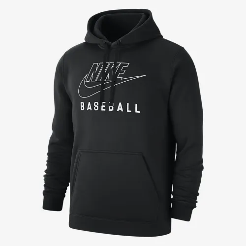 Nike Swoosh Club Fleece чоловічі Baseball Pullover Толстовка з капюшоном колір чорний