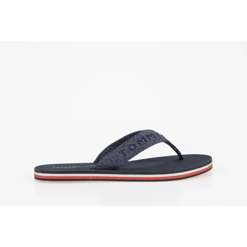 Japonki Tommy Hilfiger Glitter Logo Strap Flip-Flops FW0FW06423-DW5 - Синій