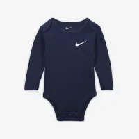 Nike Essentials Baby (0-9M) 3 пари Long Sleeve Bodysuits блакитний