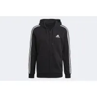 Кофта/футболка adidas Essentials French Terry 3-Stripes Full Zip Толстовка з капюшоном GK9032 - Чорна